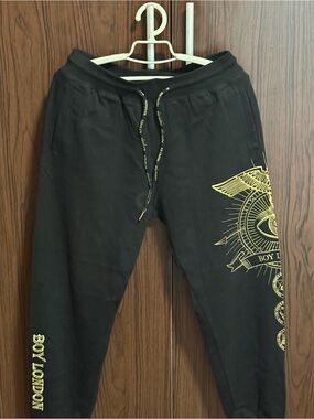 Boy London Men's Black Jogger Sweatpants with Gold Logo